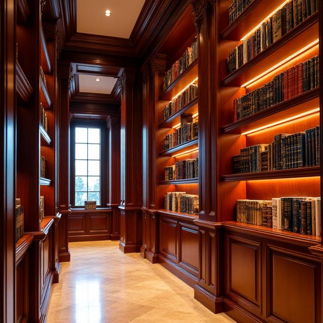 Bibliothèque Élégante en Acajou