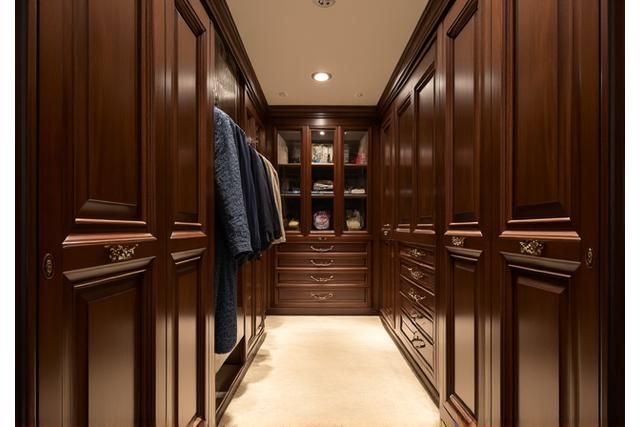 Dressing de Luxe en Noyer et Cuir