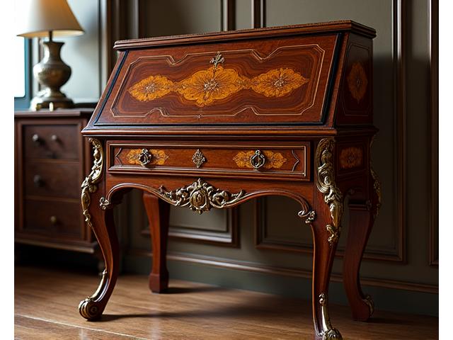 Secrétaire Baroque Restauré en Noyer